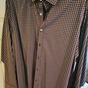 Untuckit Men's 2XL Burgundy Plaid Dress Shirt
